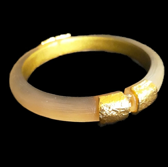 Alexis Bittar Gold Hinged Bangle - Picture 4 of 5